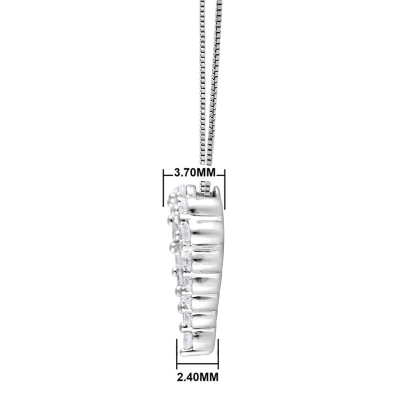 Lab Grown Diamond Heart Pendant Necklace for Women in Silver 1/4 Ct - 18"