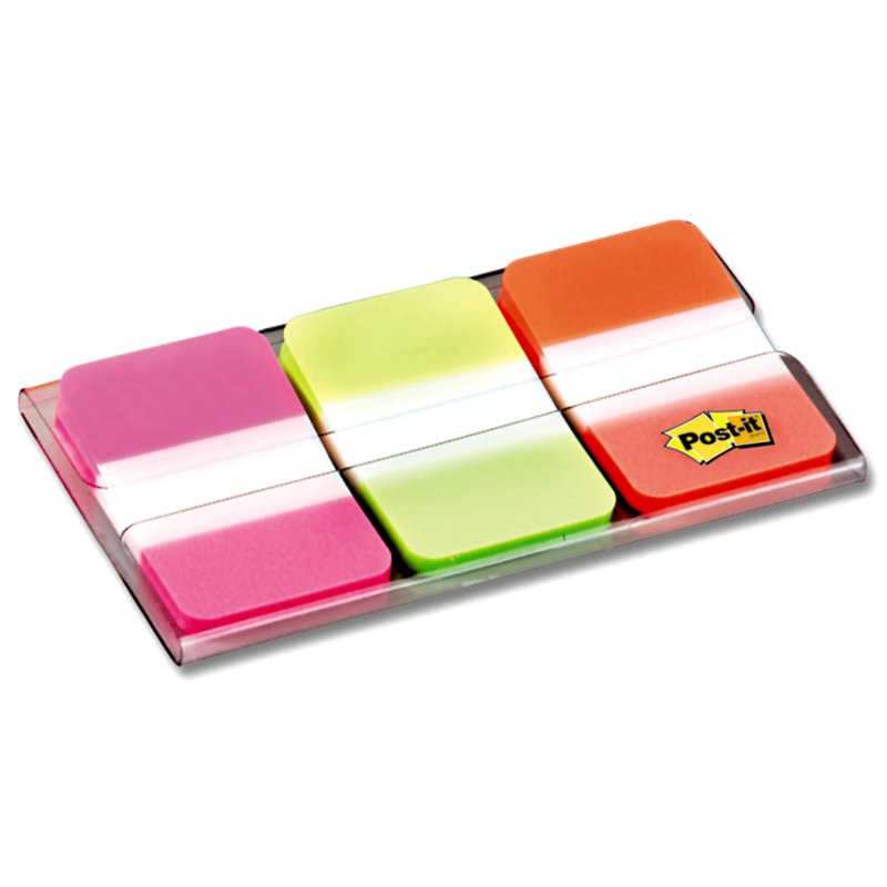 Fluorescent Color File Folder Tabs - 66 Durable Plastic Labels 1 x 1-1/2"
