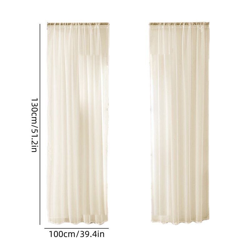 Lightweight Sheer Curtain for Living Room Room Divider - Solid Color, Washable