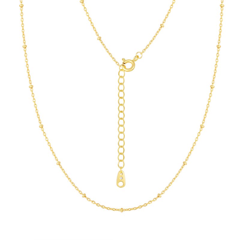 Initial Necklace Set in 14K Gold Flash Plated Brass with Cubic Zirconia - Multiple Letters