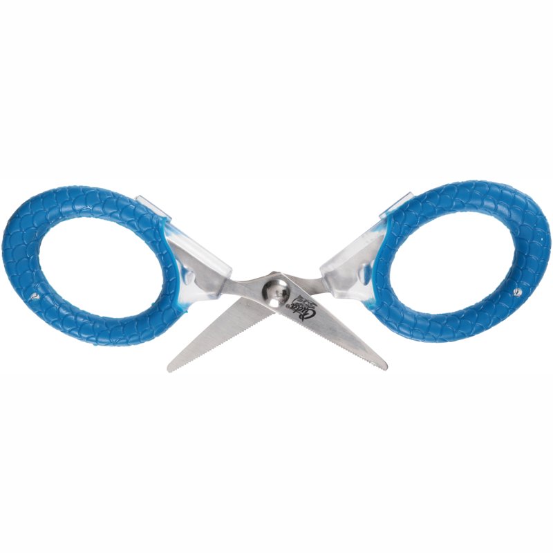 2 Pack Micro Fishing Scissors 3-Inch Titanium Bonded Serrated Blades Blue