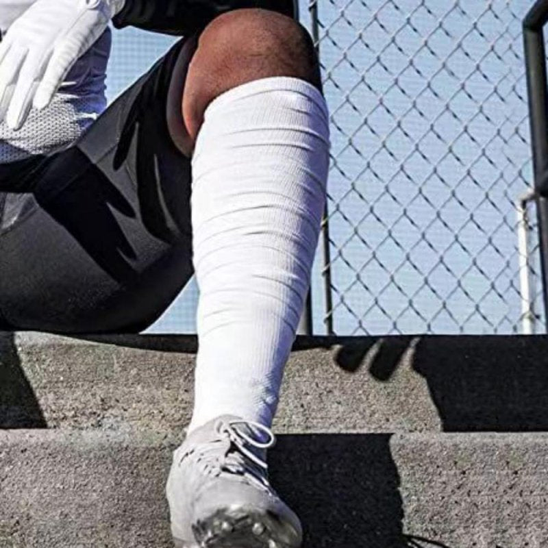 Combed Cotton Football Socks with Ankle Support Knee High Youth & Adult Black