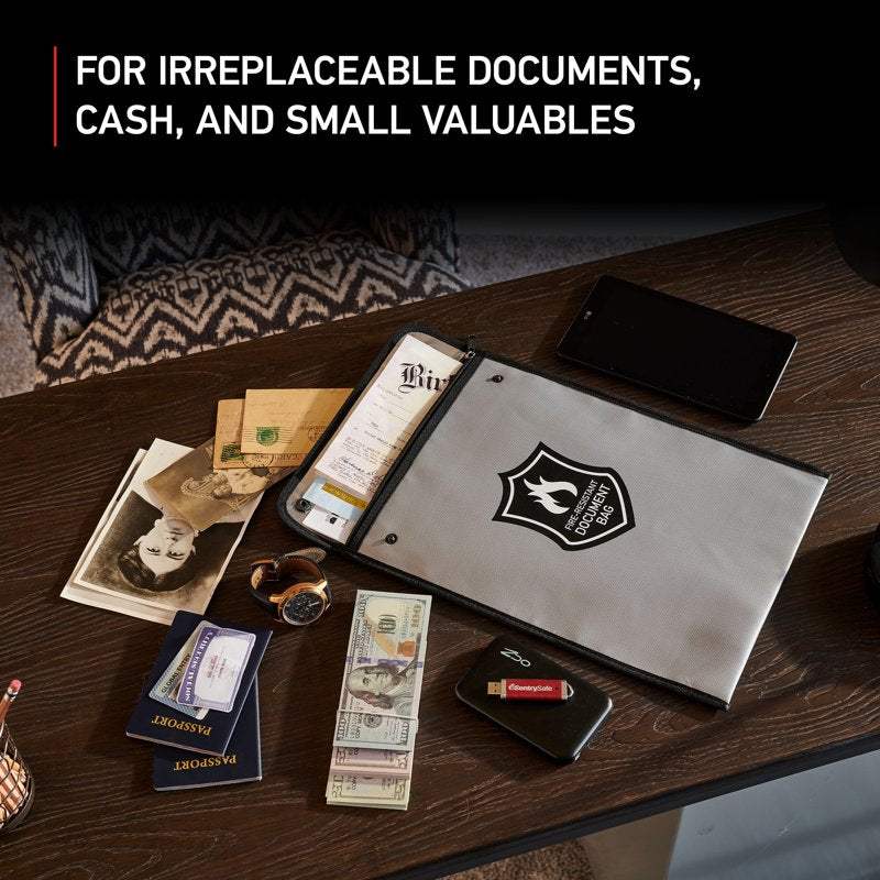 Fireproof Document Bag 15x11 Inches Fire & Water Resistant Safe Storage