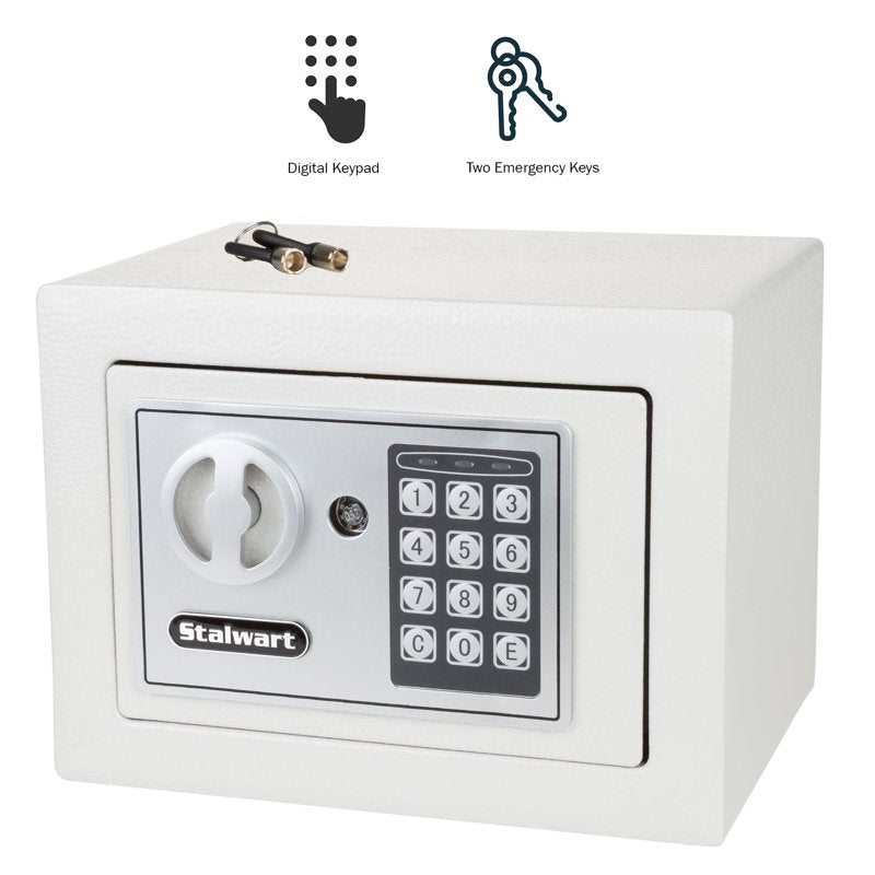 Digital Security Safe with Electronic Keypad and Wall Mount - 9x6.75 Inches, Grey