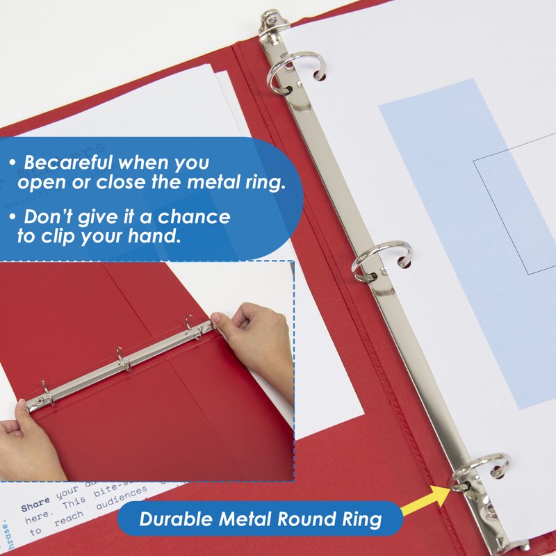 3-Ring Binders Set - View & Non-View Durable Poly Office Organization