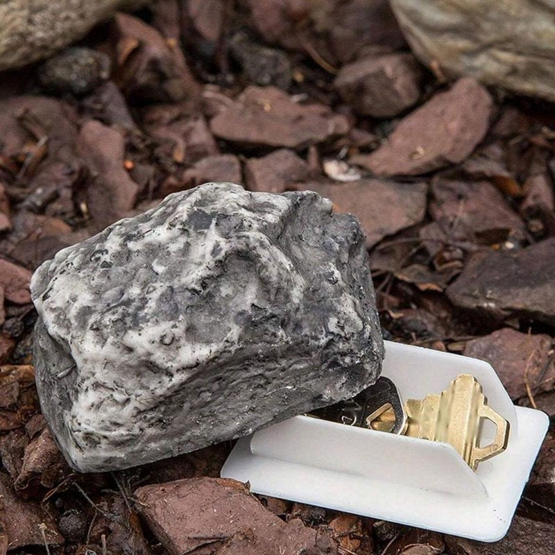 Outdoor Fake Rock Key Hider - Discreet Waterproof Garden Safe for Spare Keys