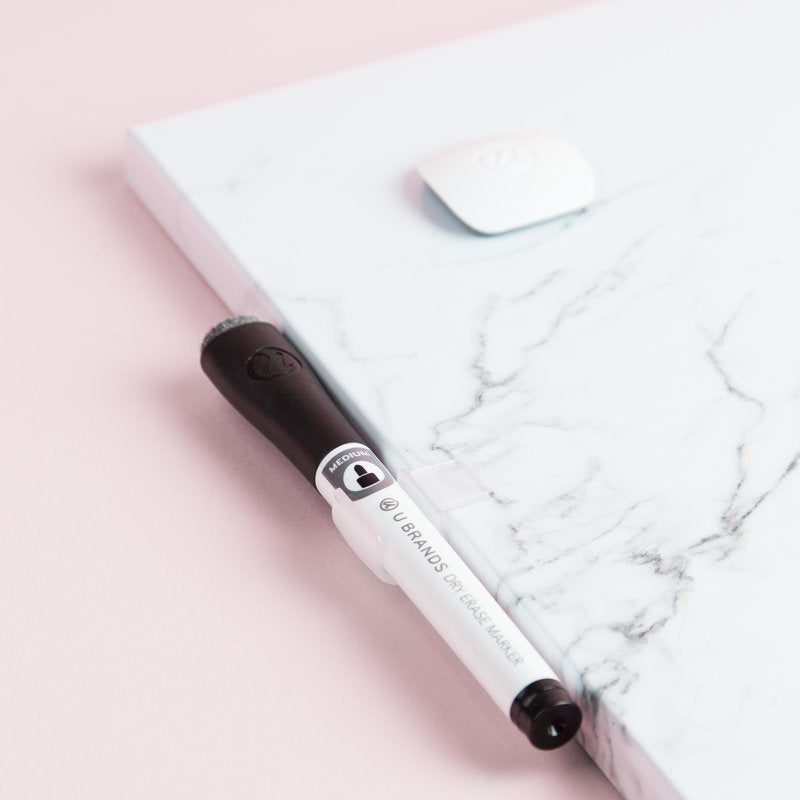 Magnetic Dry Erase Whiteboard 14x14 in. Gray Marble Surface - Office & Home