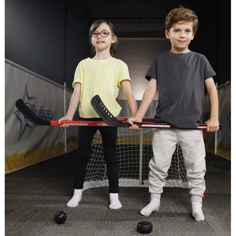 Hockey Stick Set with Puck & Ball - 2 Plastic Street & Mini Hockey Sticks