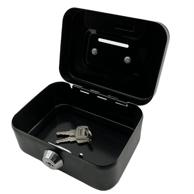 Portable Fireproof Metal Safe Box with Key Lock for Documents & Valuables