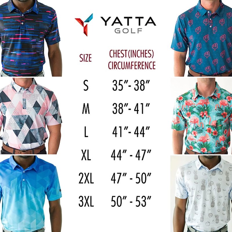 Men's Golf Polo Shirt - Hawaiian Style Performance Athletic Fit