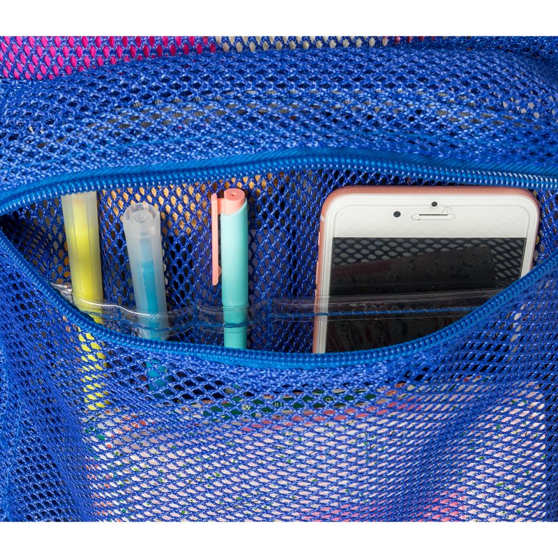 Unisex Mesh Backpack Student Bookbag Large Zipper School Daypack - Royal Blue
