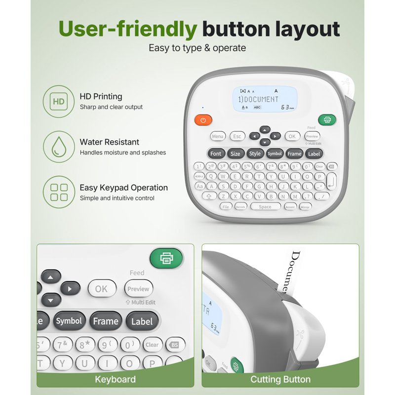 Bluetooth Label Maker with Tape - Thermal Printer for Home & Office Organization