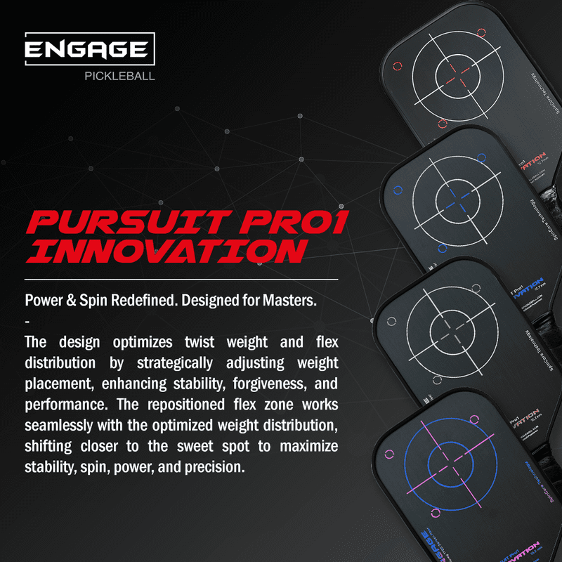 Engage Pursuit Pro1 Innovation 15.2mm Pickleball Paddle - Carbon Sky