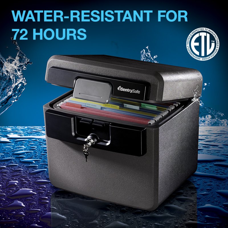Fire & Water-Resistant Safe Box with Key Lock, 0.65 Cu. Ft.