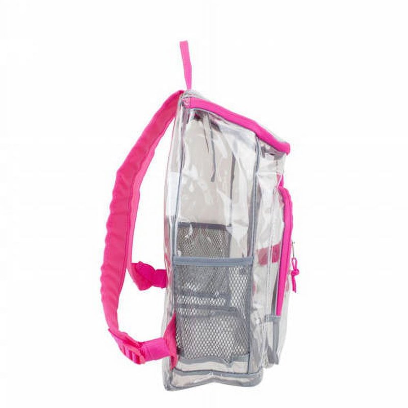 Unisex Clear Top Loader Backpack with Multiple Compartments and Mesh Pockets