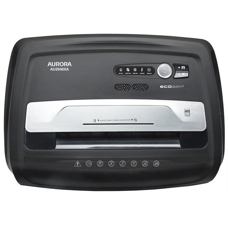 20-Sheet Crosscut Paper CD Credit Card Shredder with 60-Minute Continuous Run