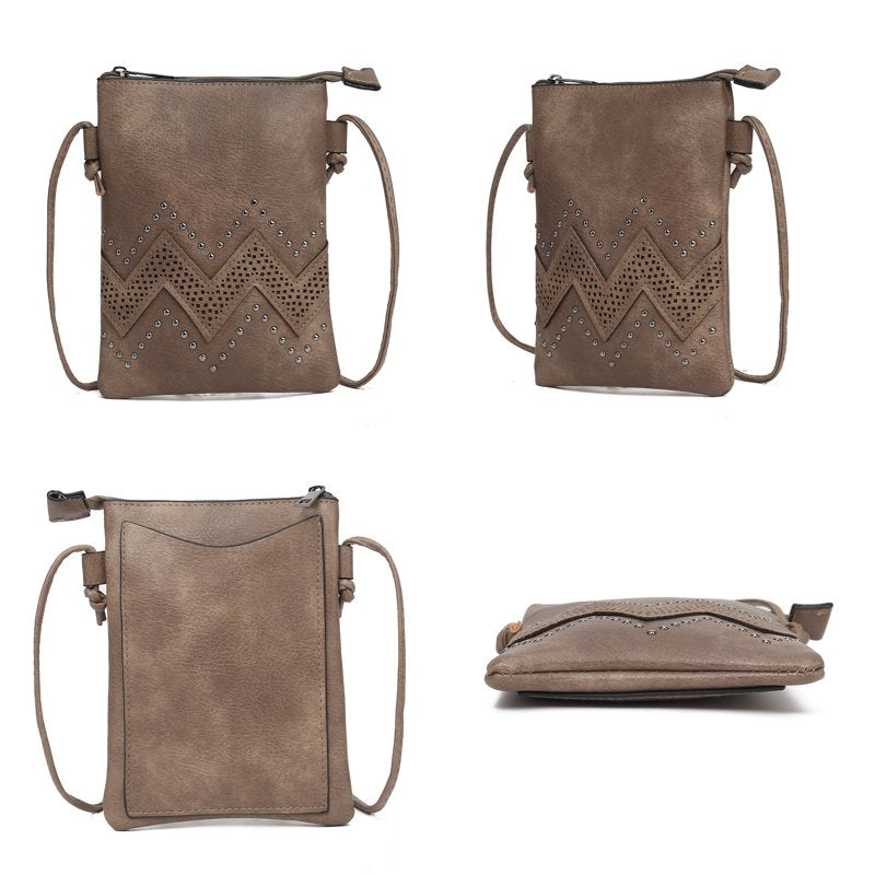 Crossbody Bag for Women Vegan Leather Small Purse Phone Wallet Organizer