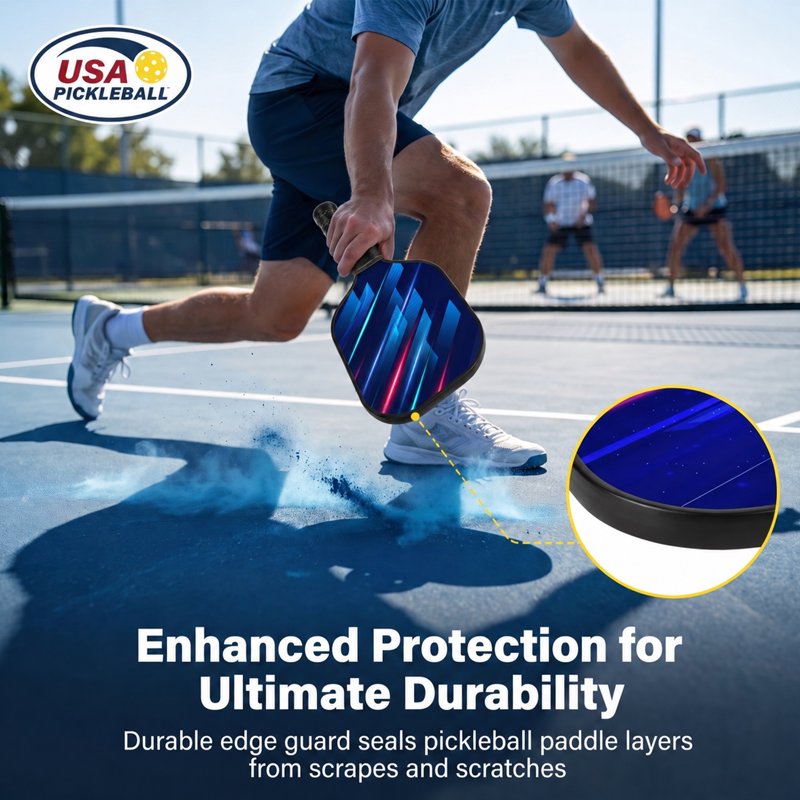 Feeray Pickleball Paddles Set of 2 - Purple, USAPA Approved, Lightweight Fiberglass Rackets with Honeycomb Core, Includes 4 Balls & Carry Bag