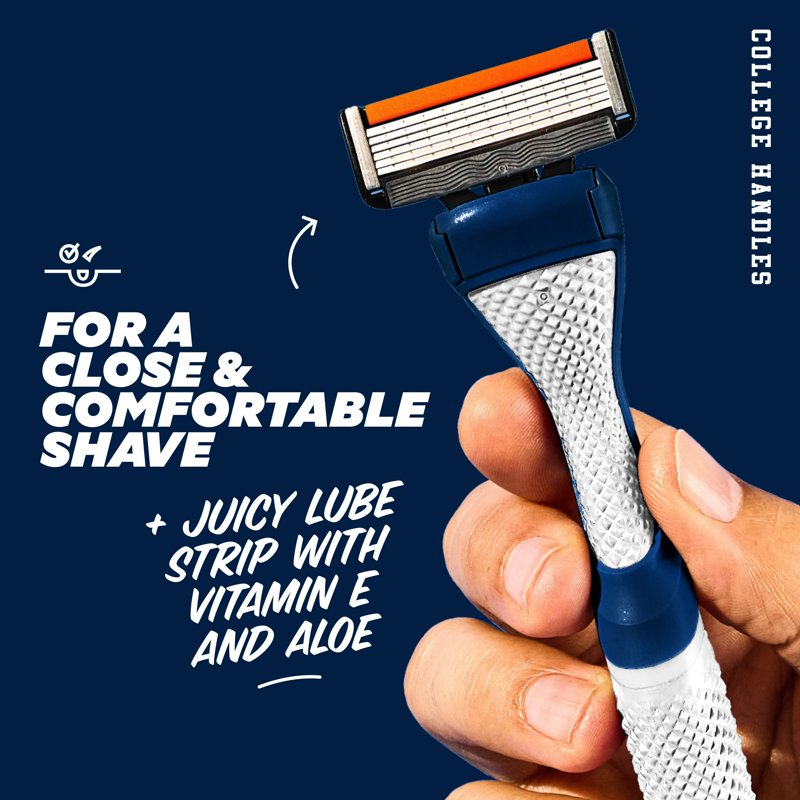 College Dorm Razor Set with 6 Blade Razors & Diamond Grip Handle