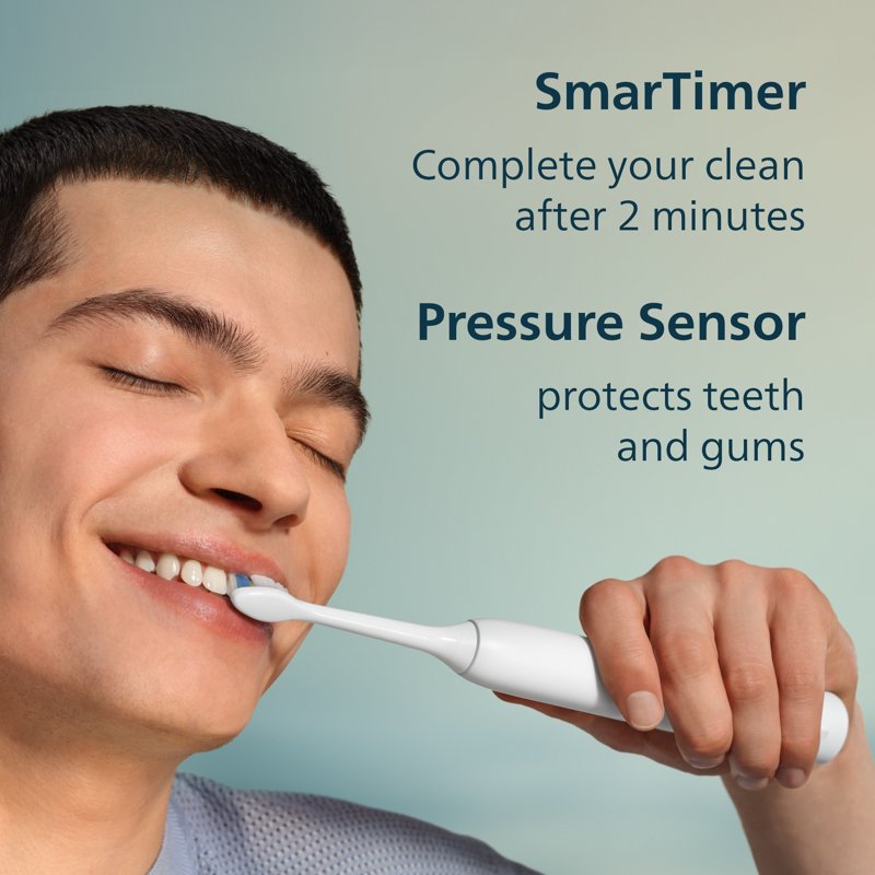 Electric Sonic Toothbrush with Pressure Sensor & Multiple Settings - Pink/White/Black