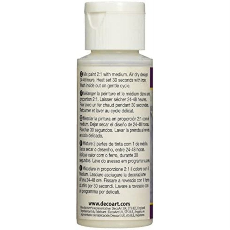 Fabric Painting Medium for Acrylic Paints - 2 oz, Softens & Durable Finish