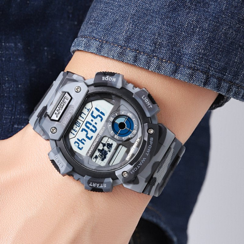 Digital Sport Wristwatch for Men with Water Resistance and Backlight