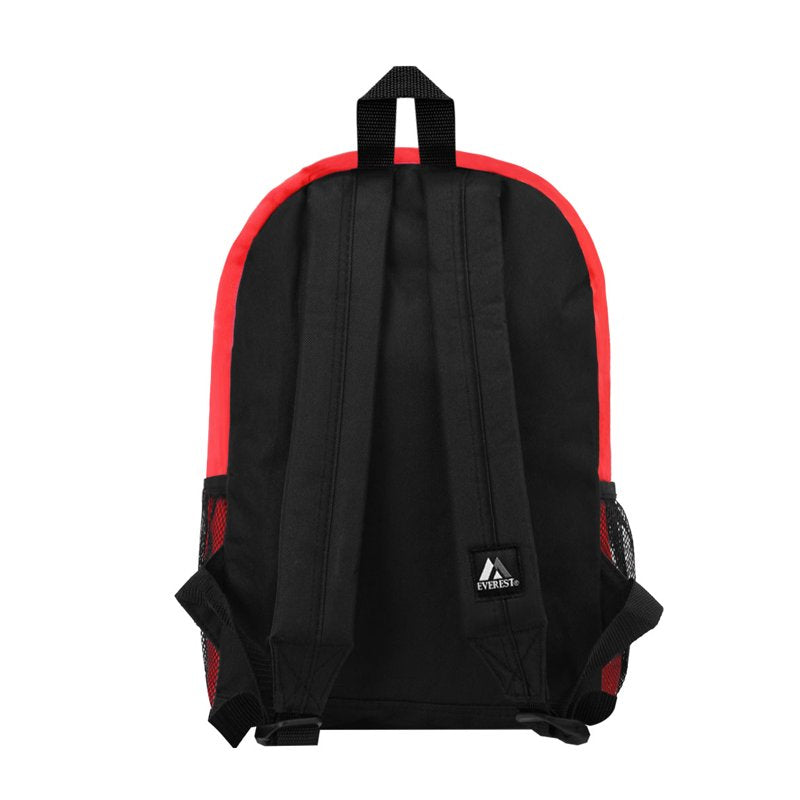 Unisex Casual Backpack with Side Mesh Pockets - Multiple Colors