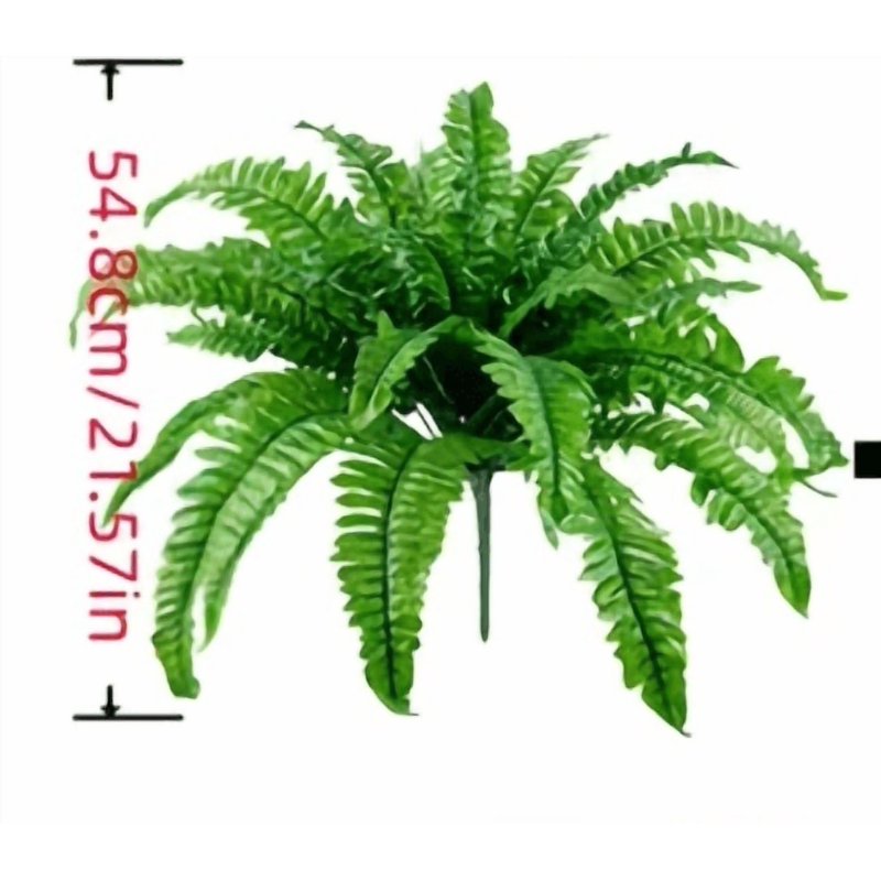 Artificial Hanging Fern Vine with White Flowers - 36 Inch Outdoor Indoor Trailing Plant for Garden Decor