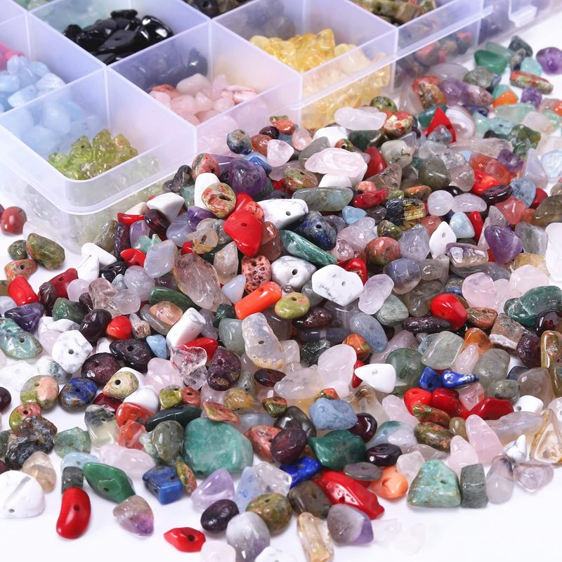 Natural Stone Beads Bulk 1200pcs 5-8mm Irregular Gemstone Crystals for Jewelry Making