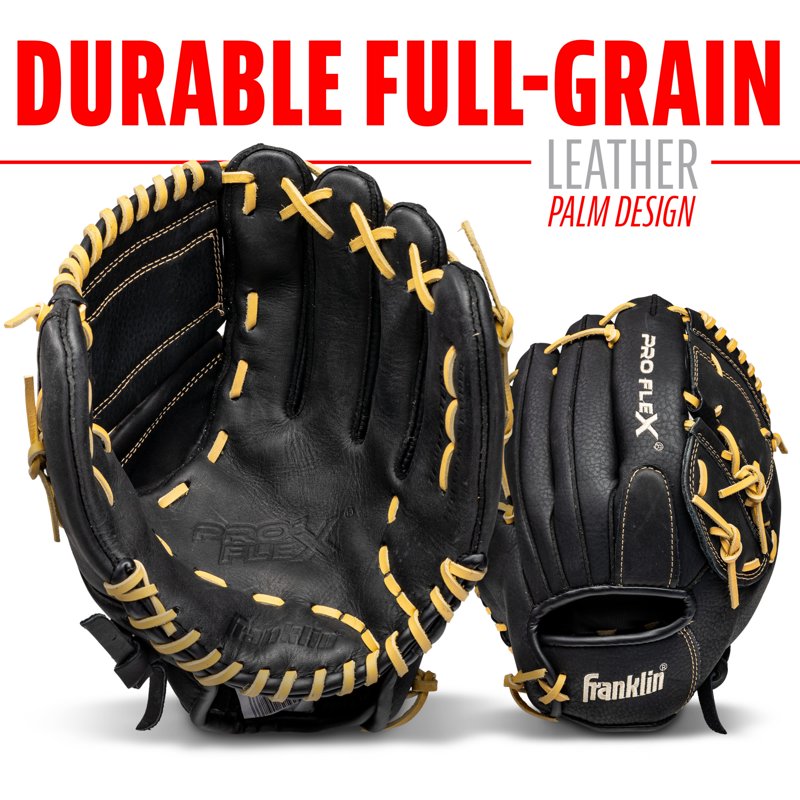 Adult Baseball & Softball Glove 12 Inch, Flexible Outfield Fielding Mitt - Right or Left Hand Throw