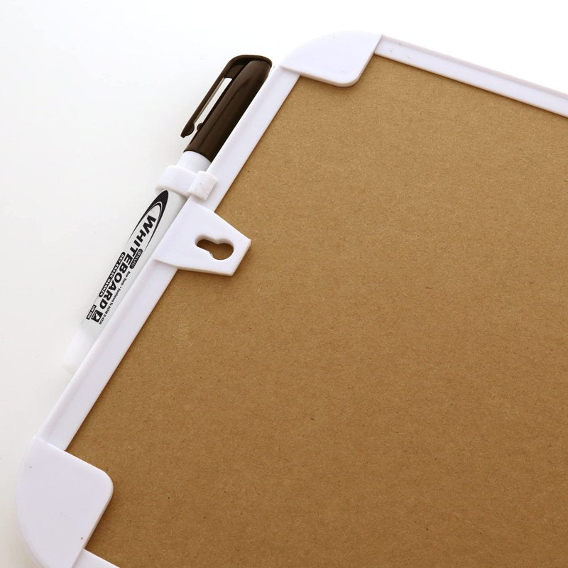 Bazic 8.5x11 Inch Dry Erase Lap Board & Cork Bulletin Board - 2-Pack, White Frame, with Marker