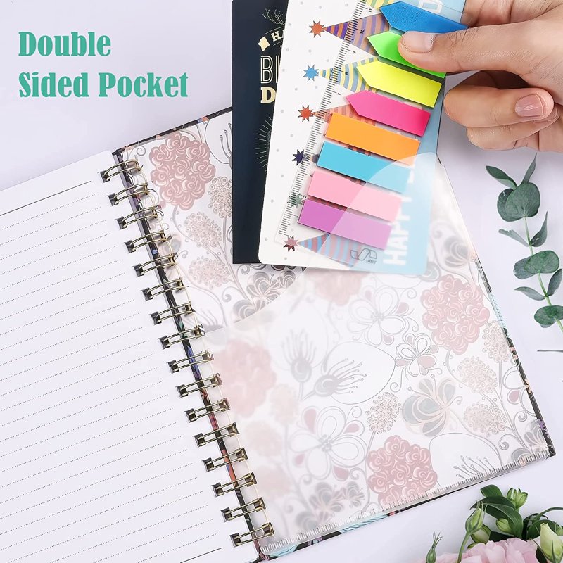 4 Pack A5 Spiral Notebooks Hardcover Floral Lined Journals for Writing & Office
