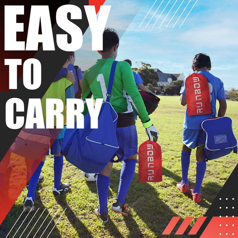 RUNBOW 9x5 Ft Portable Soccer Goal for Backyard - Red, 2 Pack with Carry Bag