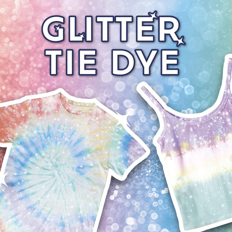 Glitter Tie-Dye Kit with 18 Colors & Accessories - 76 Pieces for Fabric Art