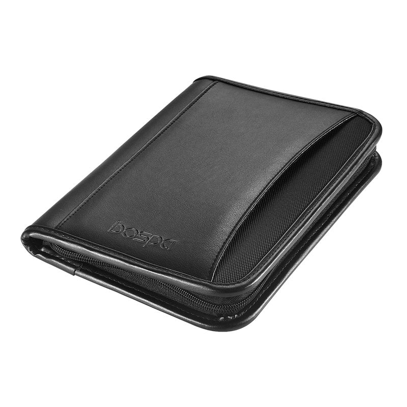 Leather Padfolio Portfolio Folder with Zippered Closure - 7x9.5 Inches
