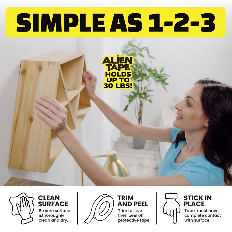 Heavy Duty Double Sided Mounting Tape - Nano Grip Adhesive for Indoor & Outdoor Use