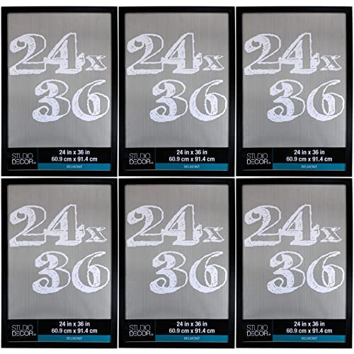 24x36 Inch Black Picture Frame Bulk Pack - Modern Wall Decor, Includes Hanging Hardware