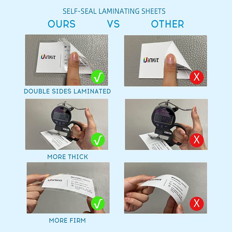 Self Sealing Laminating Pouches Waterproof Sheets 9x11.5in 10 Pack No Machine Needed