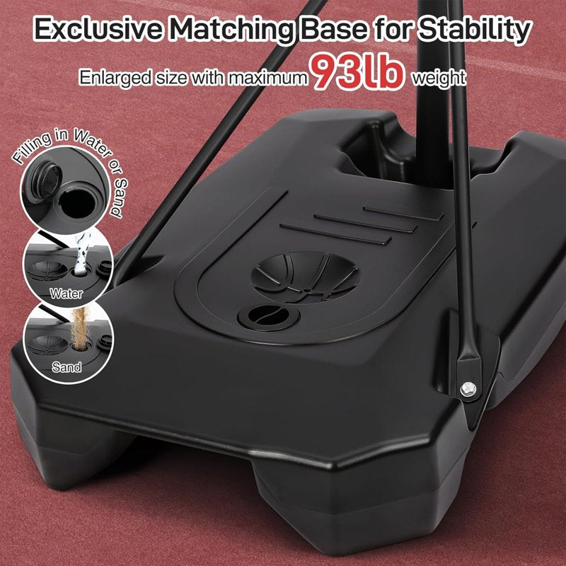 Portable Adjustable Basketball Hoop System for Kids & Adults - 4.82-8.53FT Height