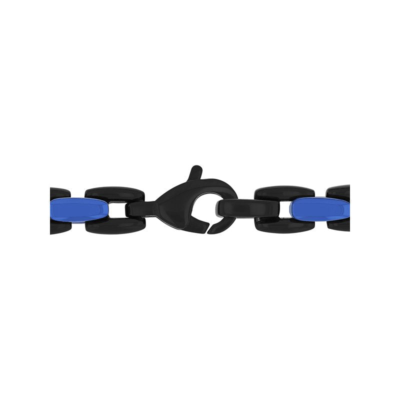Men's Two-Tone Stainless Steel H-Link Chain Necklace 24 Inches - Modern Jewelry