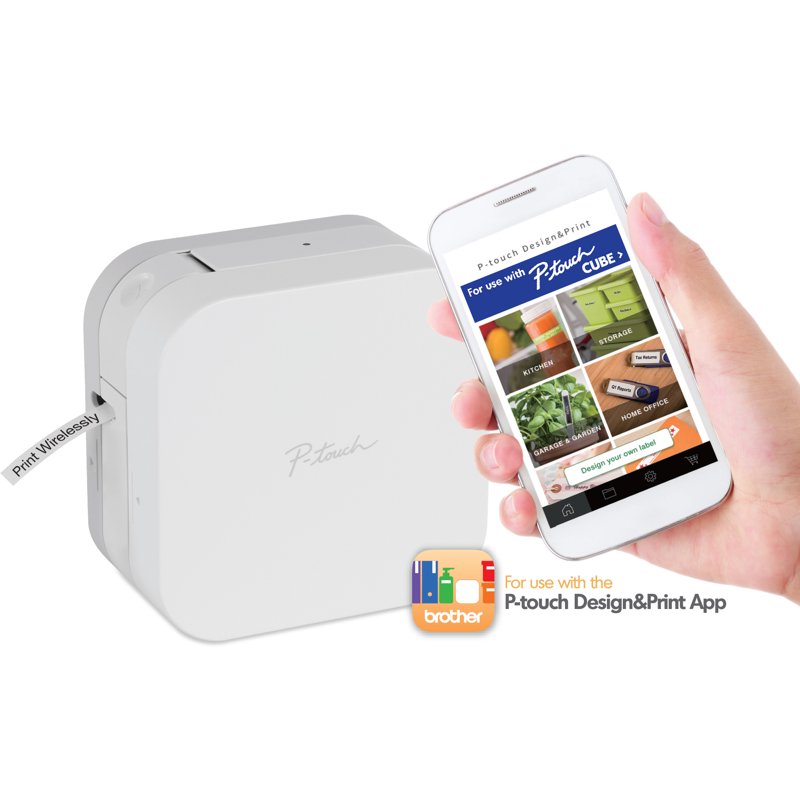 Brother P-Touch Cube Smartphone Label Maker Bluetooth Wireless - White
