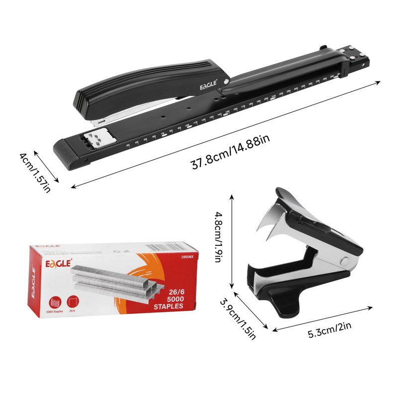 Heavy Duty Long Reach Stapler for Large Documents - 12-Inch, 10-Sheet Capacity
