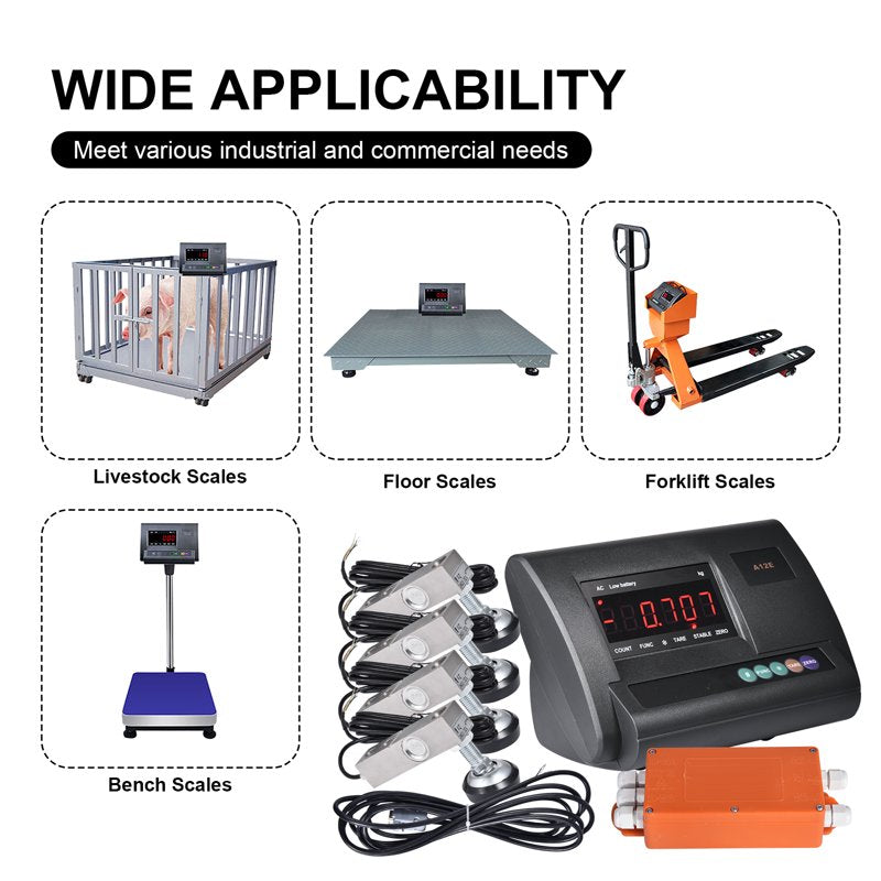 10,000lb Capacity Livestock Floor Scale Kit for Cattle Sheep Horse - Precision Farm Animal Weighing