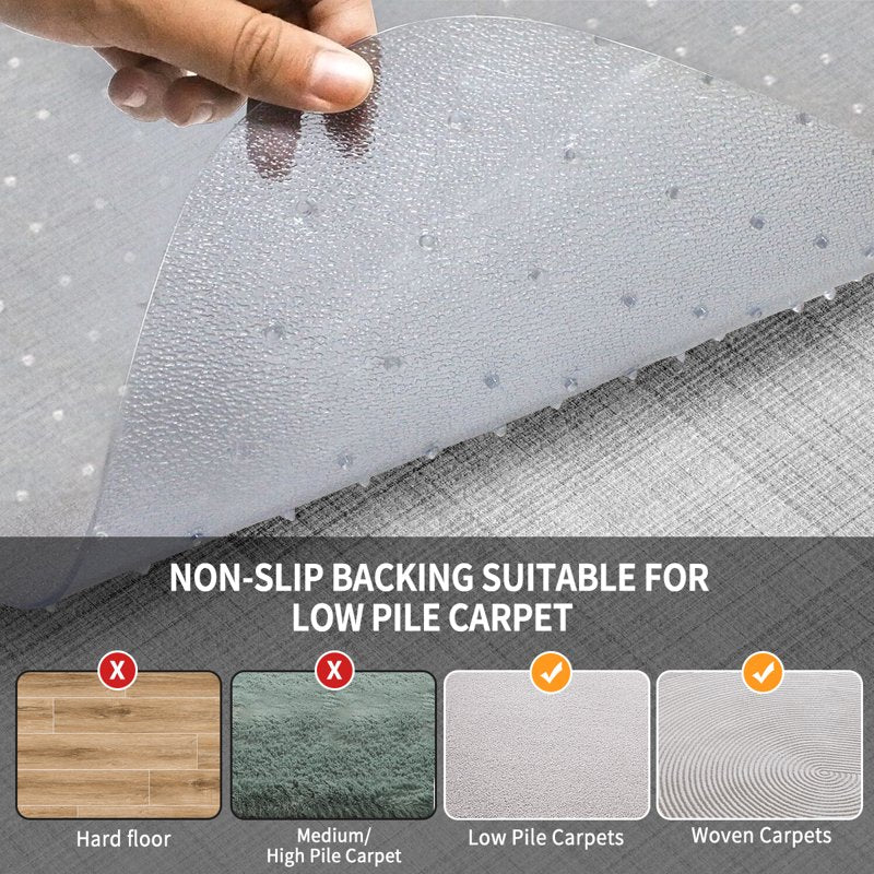 GPED 30 x 48 Inch Office Chair Mat for Carpet - Rectangle Studded Floor Protector