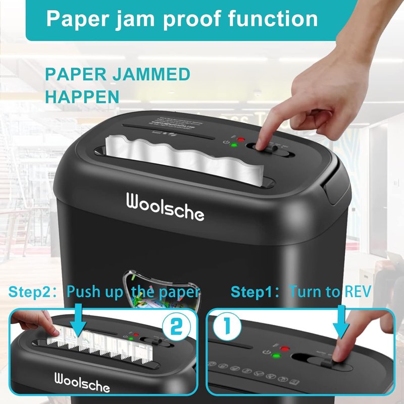 Heavy Duty Cross Cut Paper Shredder 14-Sheet Capacity with Jam-Proof Tech