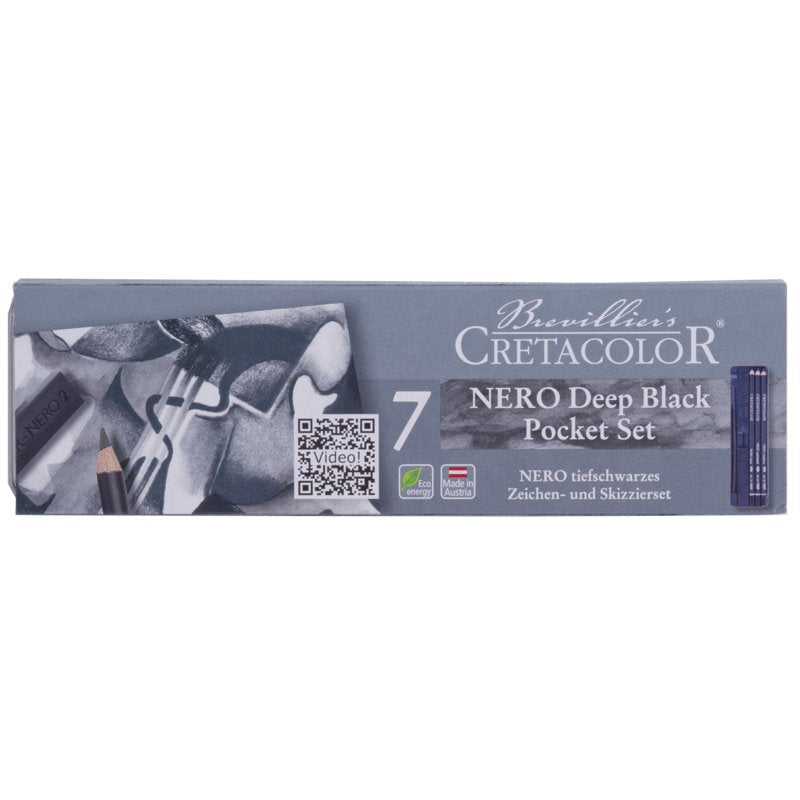Black Sketching Pencil Set - 7 Pieces for Drawing & Art