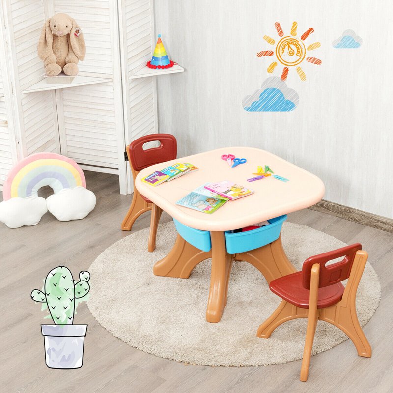 Kids Activity Table and Chair Set with Storage - Toddler Furniture
