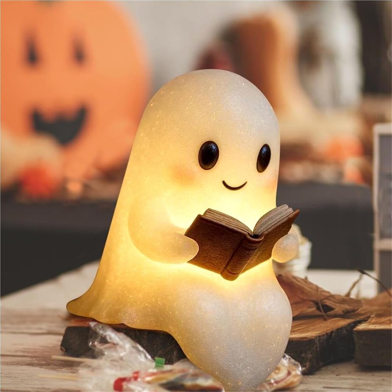 Halloween Ghost Night Light - Cute Indoor LED Figurine Lamp for Bedroom & Party Decor