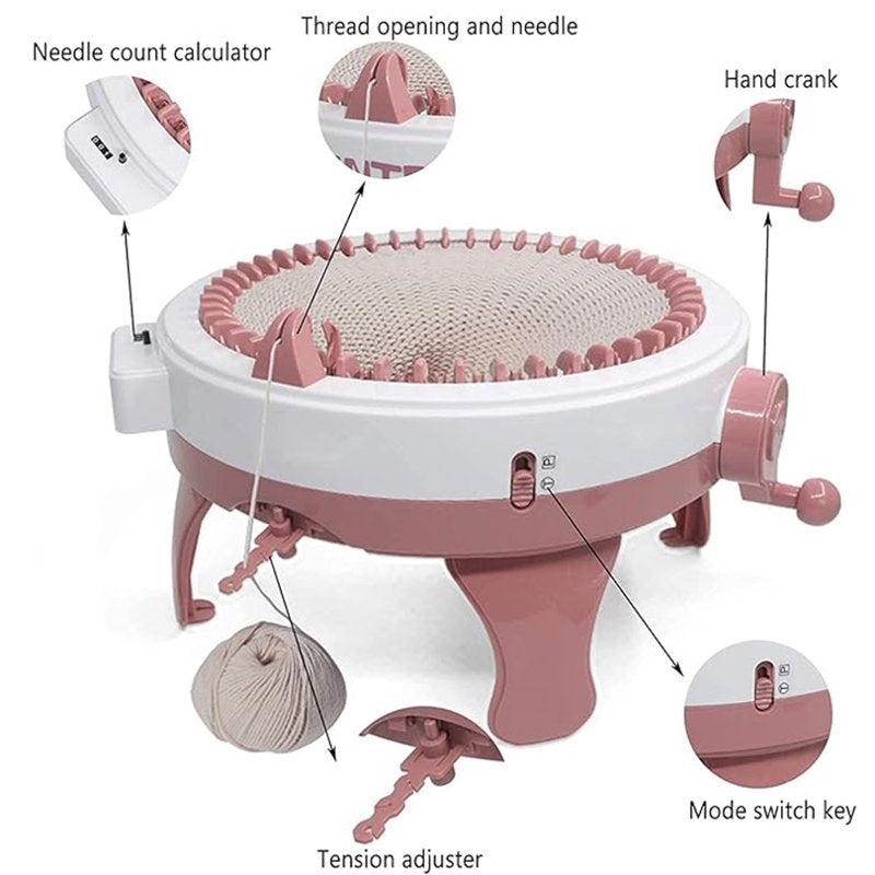 48-Needle Circular Knitting Machine for Beginners & Adults - Fast Textile Loom