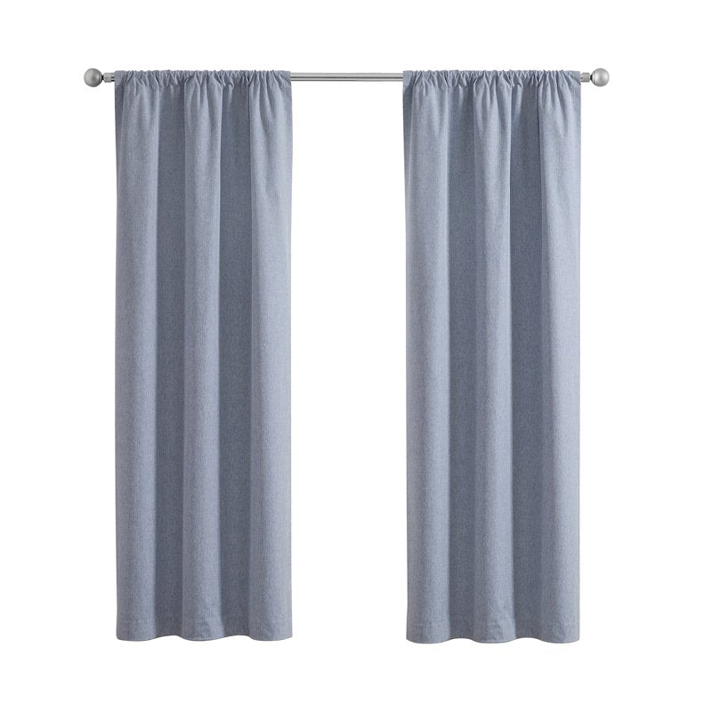 Blackout Curtain Panel Pair - Linen Look, Room Darkening, 37x84 Inches